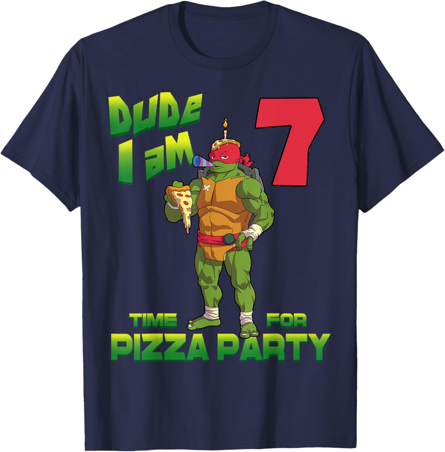 Mademark TMNT Raphael Pizza Party T-Shirt for 7 Year Olds - 3