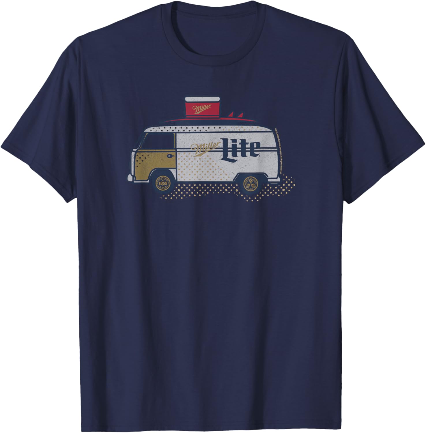 Coors Classic Miller Lite Surf Van Design T-Shirt for Casual Style - 4