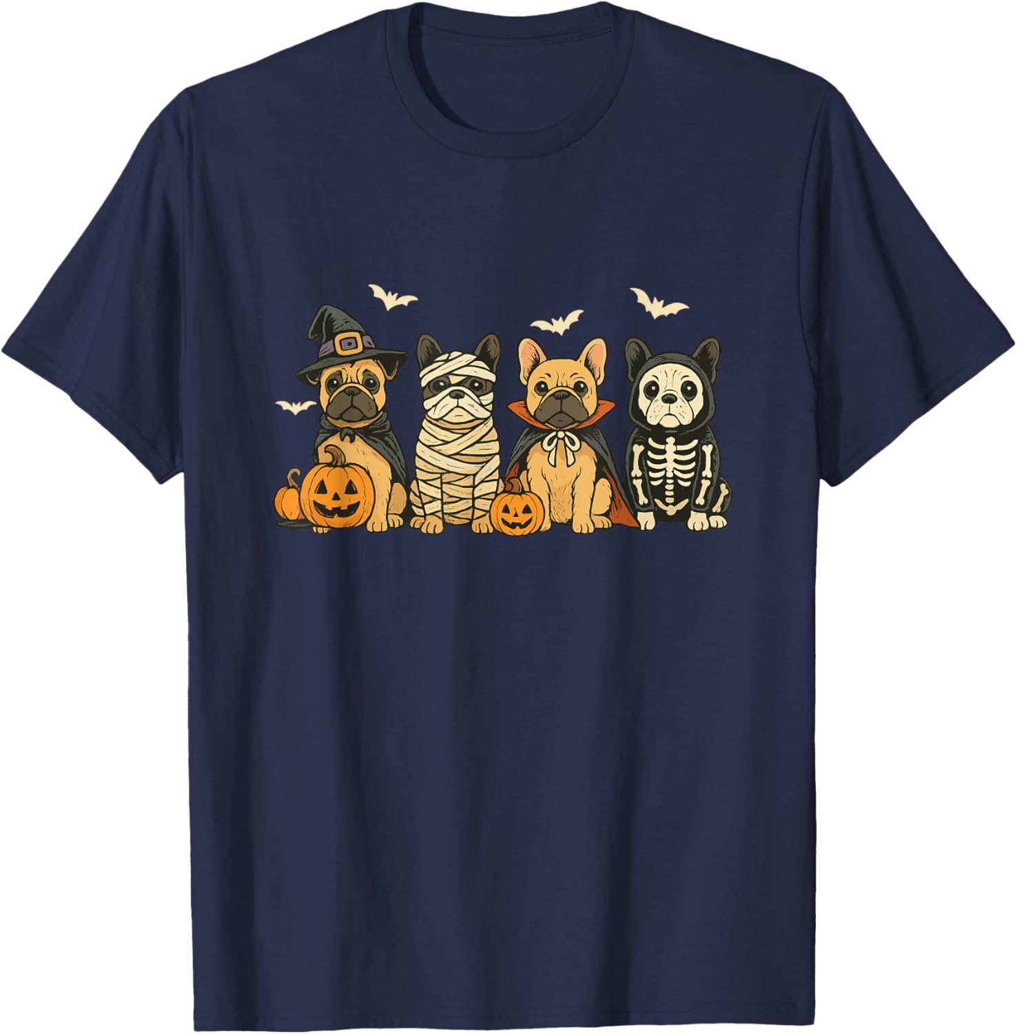 Mummy French Bulldog Halloween Witch Dog Mom T-Shirt for Fall Fun - 12