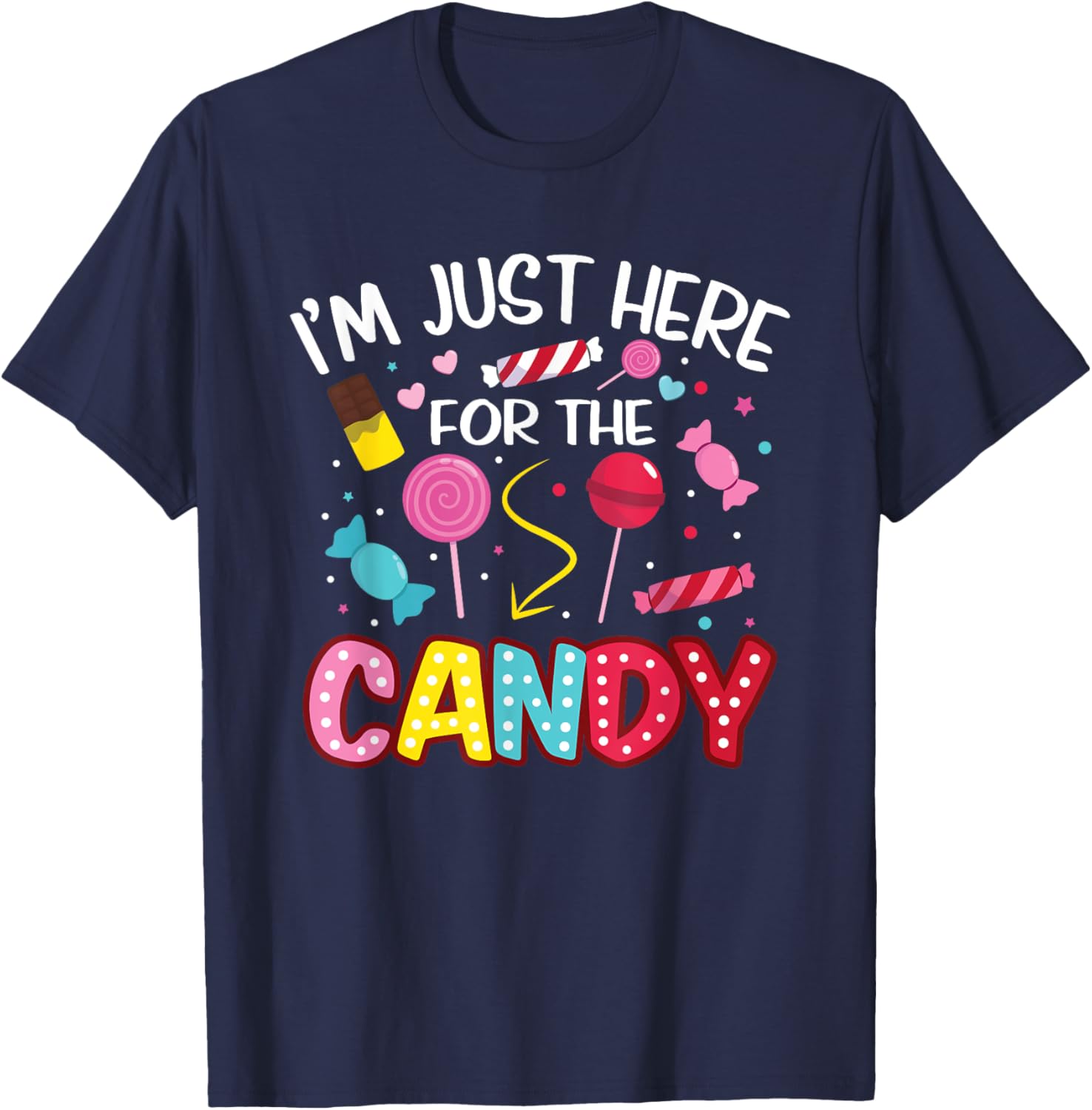 Cute I'm Just Here For The Candy Lollipop Halloween T-Shirt for Kids - 20