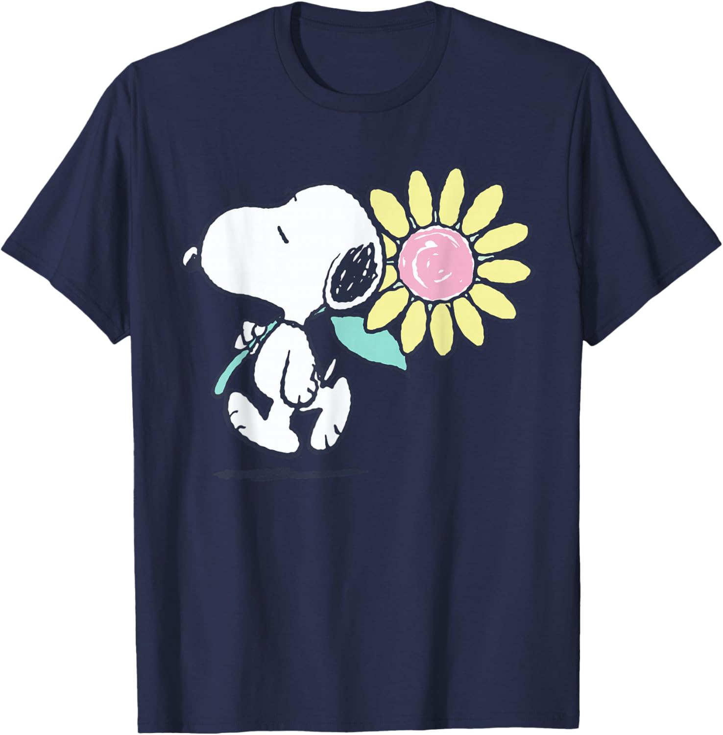 Snoopy Pink Daisy Flower T-Shirt for Fun Peanuts Fans and Fashion Lovers - 11