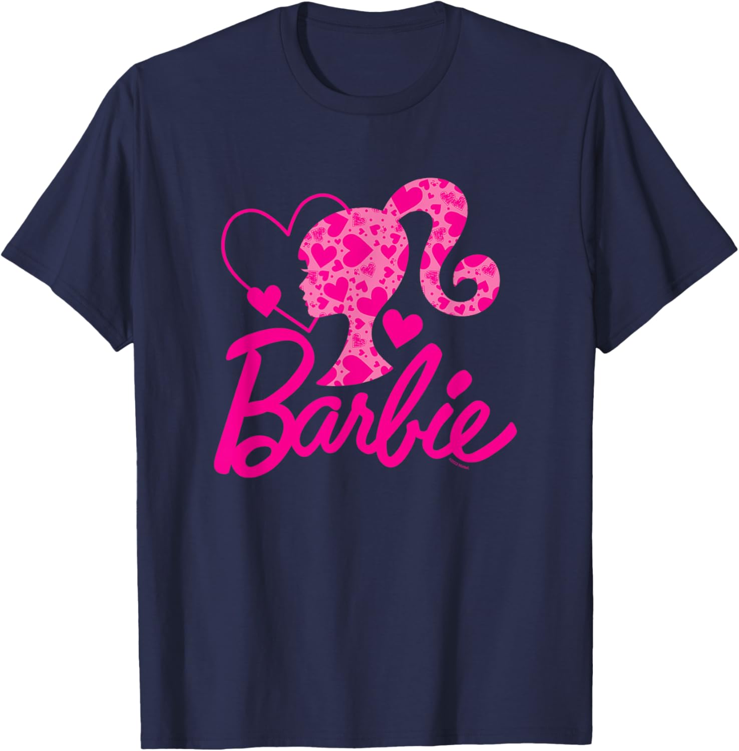 Barbie Black Heart Logo Crew Neck T-Shirt Cotton Blend Short Sleeve - 8