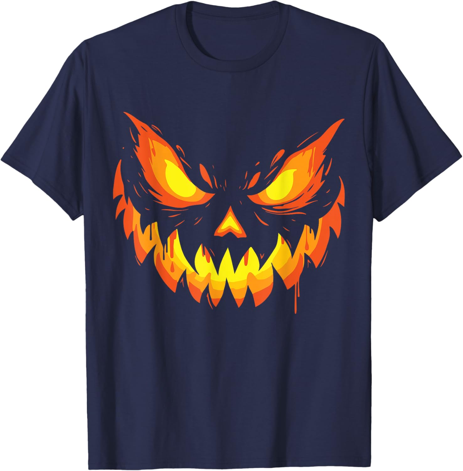 Scary Jack O Lantern Pumpkin Face Halloween T-Shirt for Boys and Men - 3