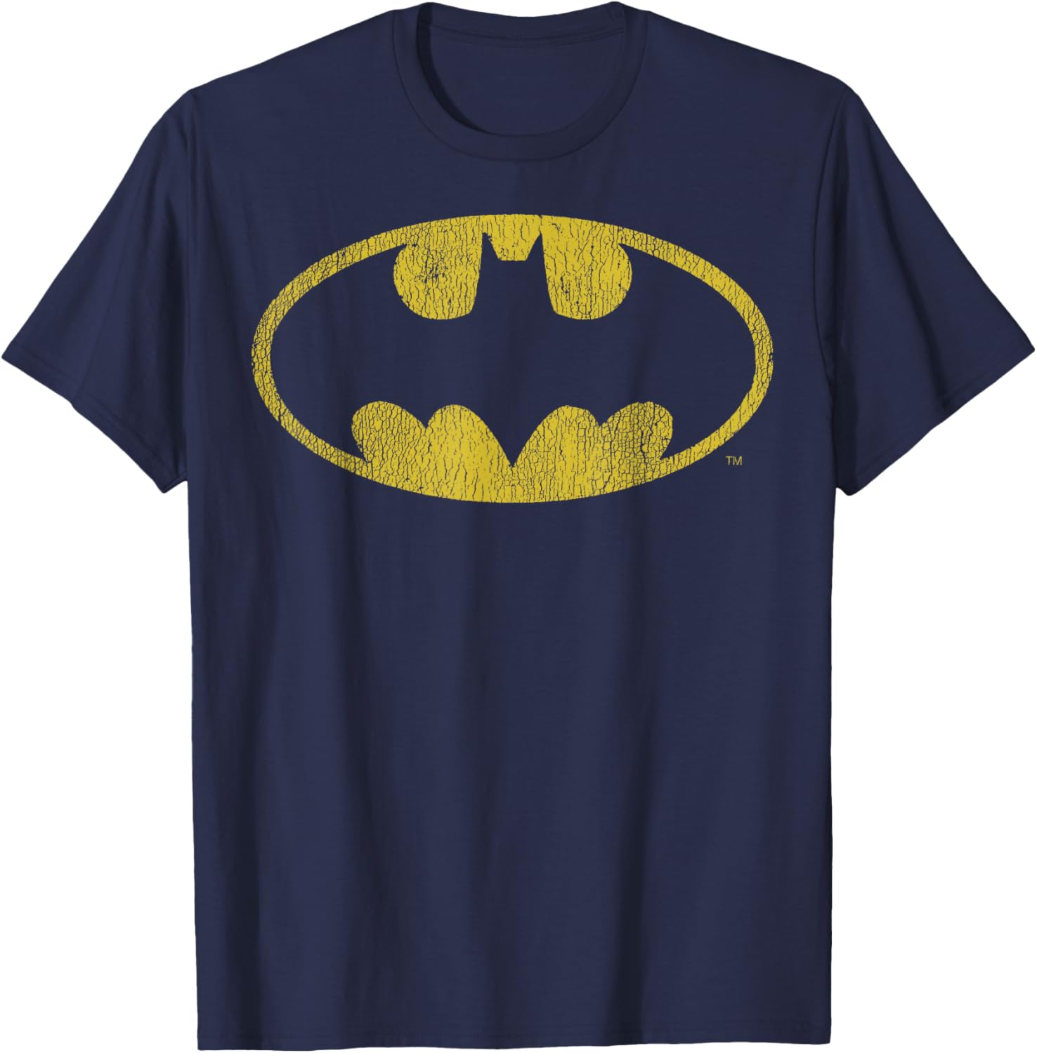 Batman Distressed Classic Logo Short Sleeve T-Shirt for Fans of DC Comics - 12