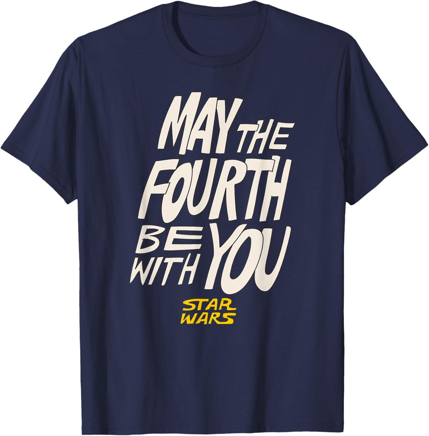 Men's Black May the Fourth T-Shirt with Hand-Drawn Design, Small - 7