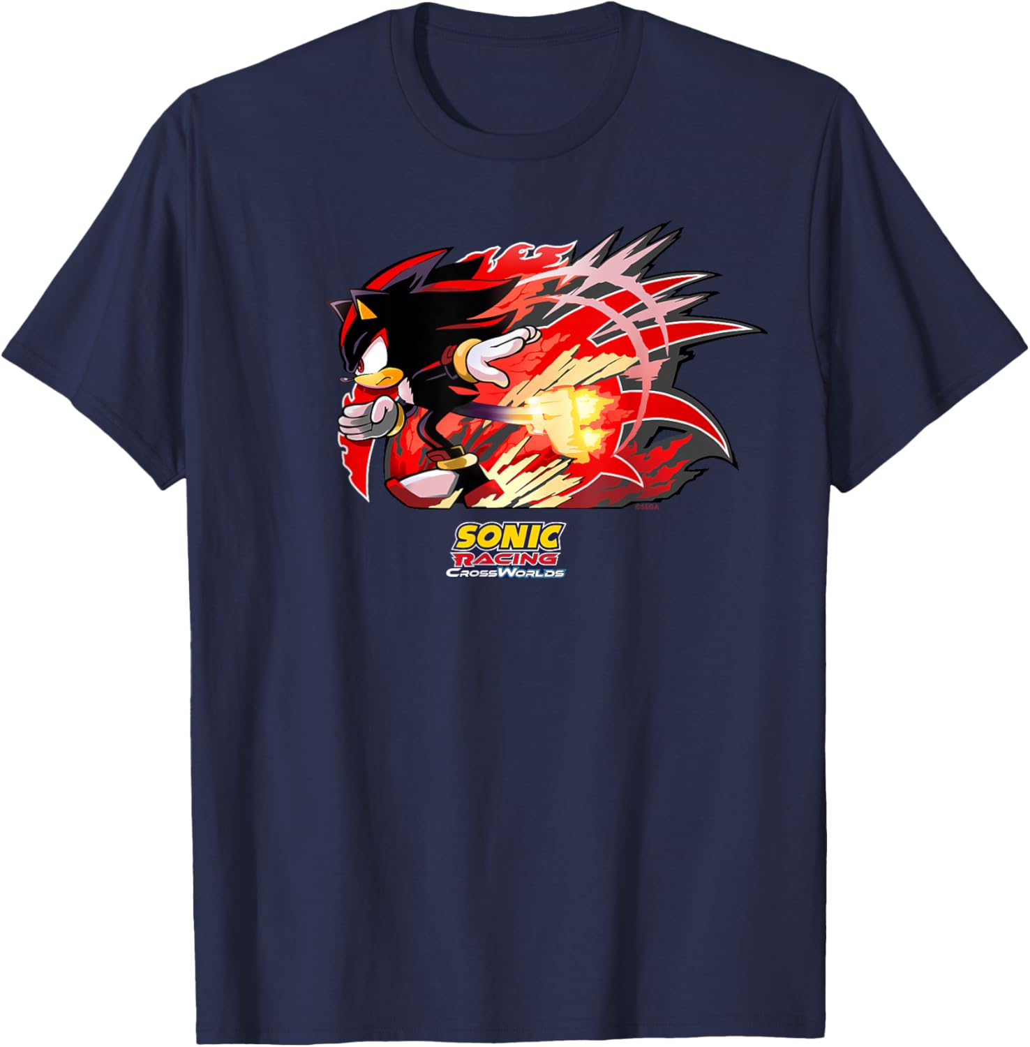 Sonic Racing CrossWorlds Shadow Decal T-Shirt for Gamers and Fans - 4