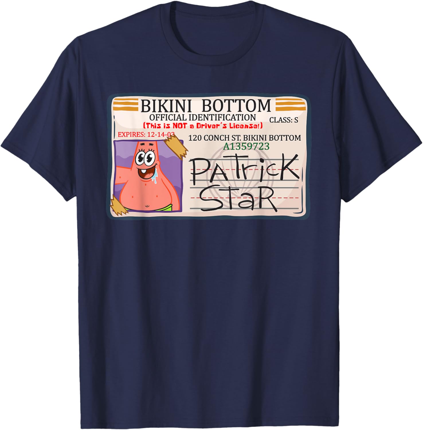 Mademark x SpongeBob Bikini Bottom Patrick Star Driving License T-Shirt - 1