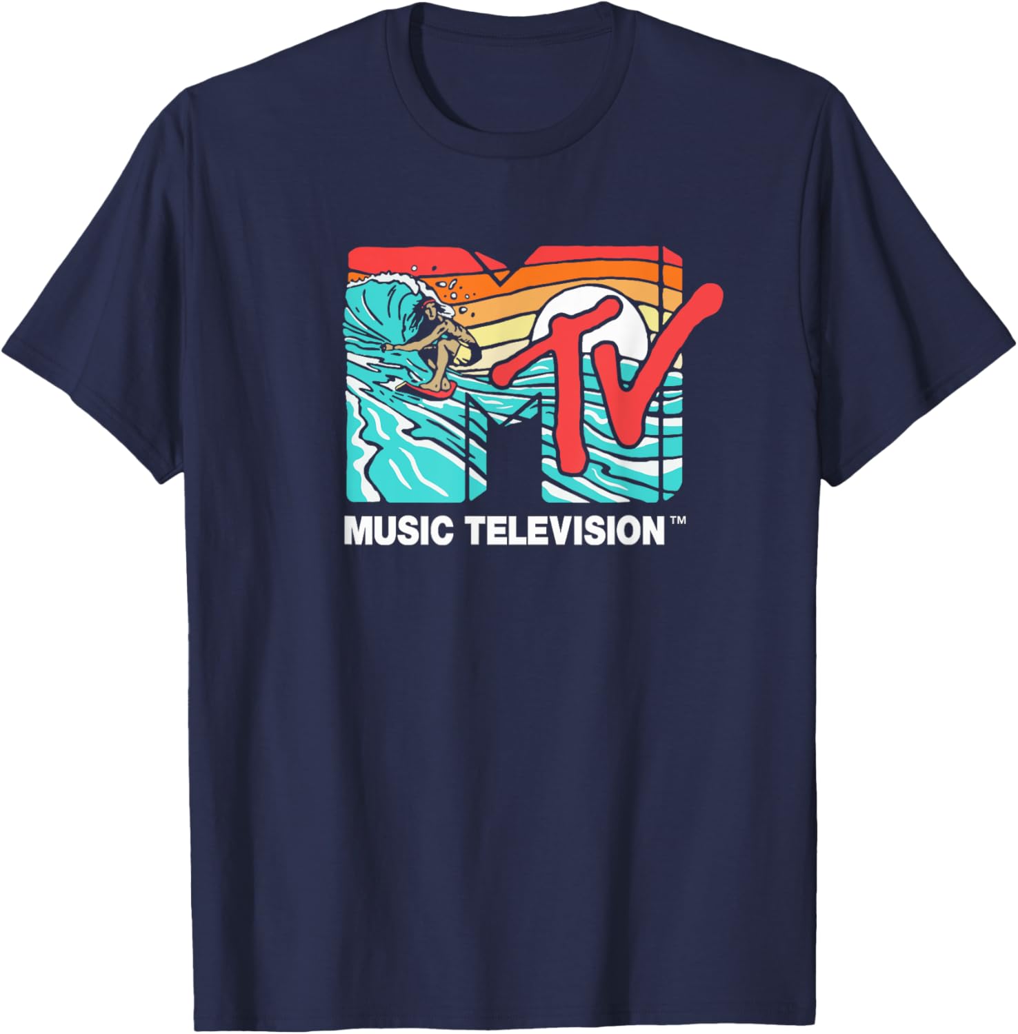 Mademark x MTV Catch a Wave Surfer Logo Retro Graphic T-Shirt - 9