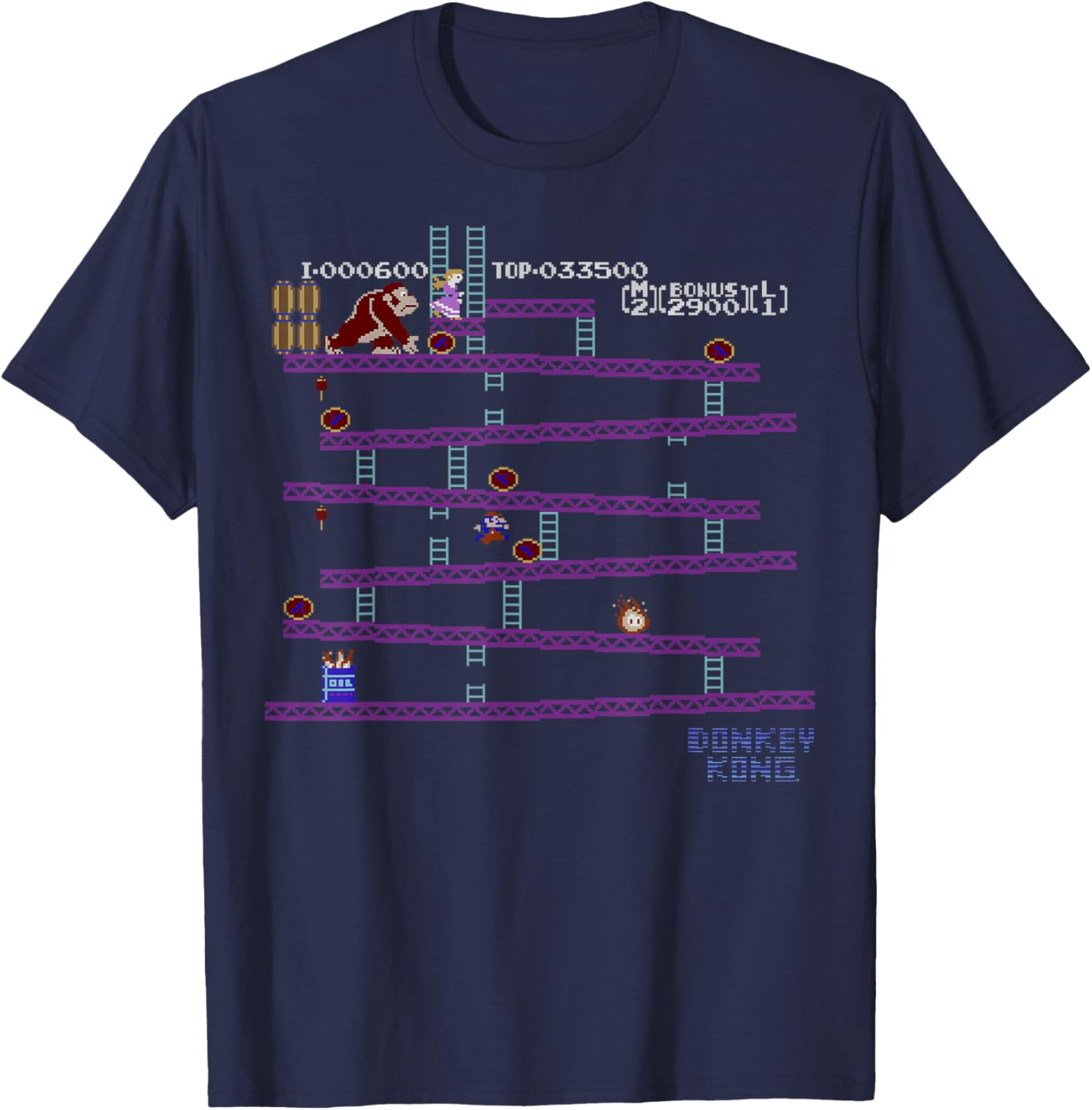 Retro Nintendo Donkey Kong 8-Bit Graphic T-Shirt for Gaming Fans - 2
