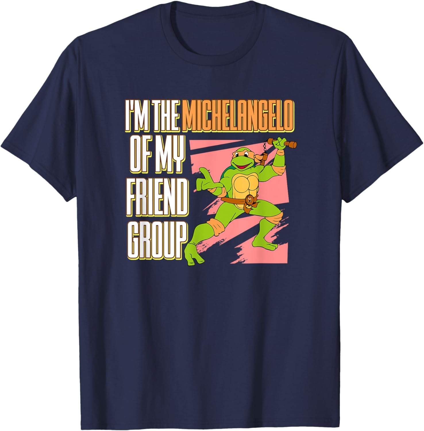 Mademark Teenage Mutant Ninja Turtles Michelangelo Friend Group T-Shirt - 4