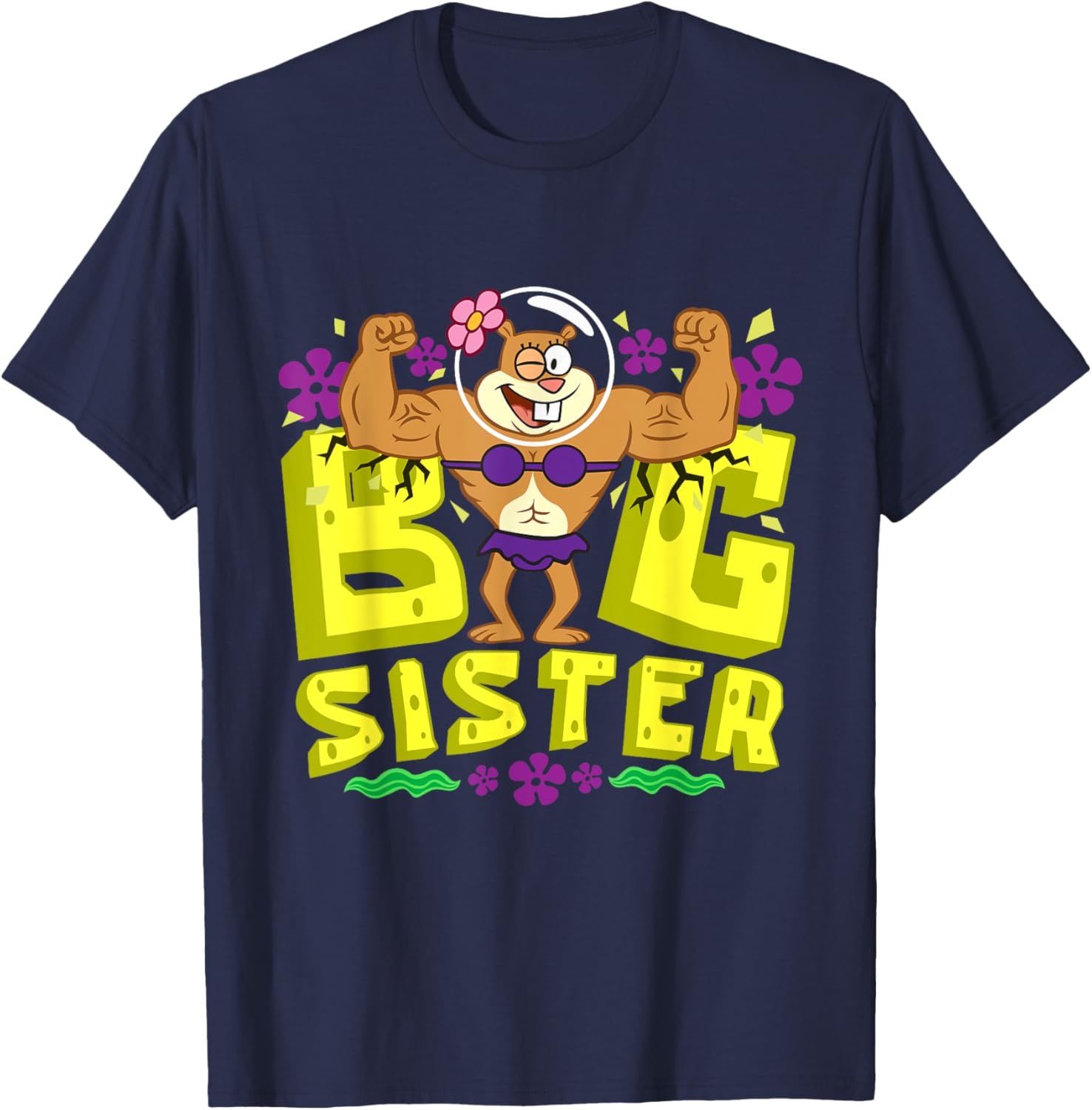 Mademark SpongeBob SquarePants Big Sister Strong Sister T-Shirt for Girls - 6