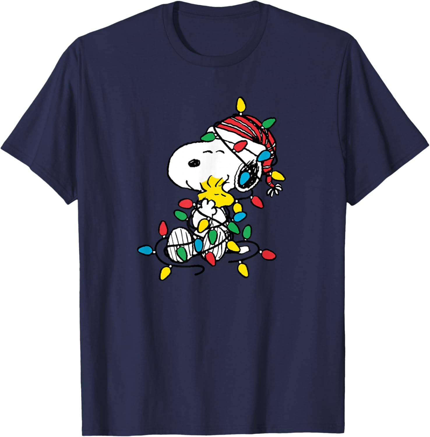 Peanuts Snoopy Woodstock Christmas Lights T-Shirt for Holiday Cheer - 7