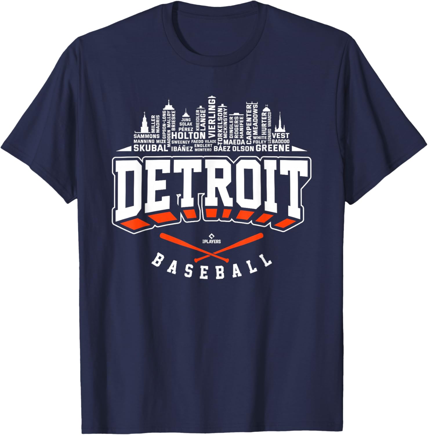 Tarik Skubal Skyline Word Art Detroit Baseball T-Shirt for Fans - 2