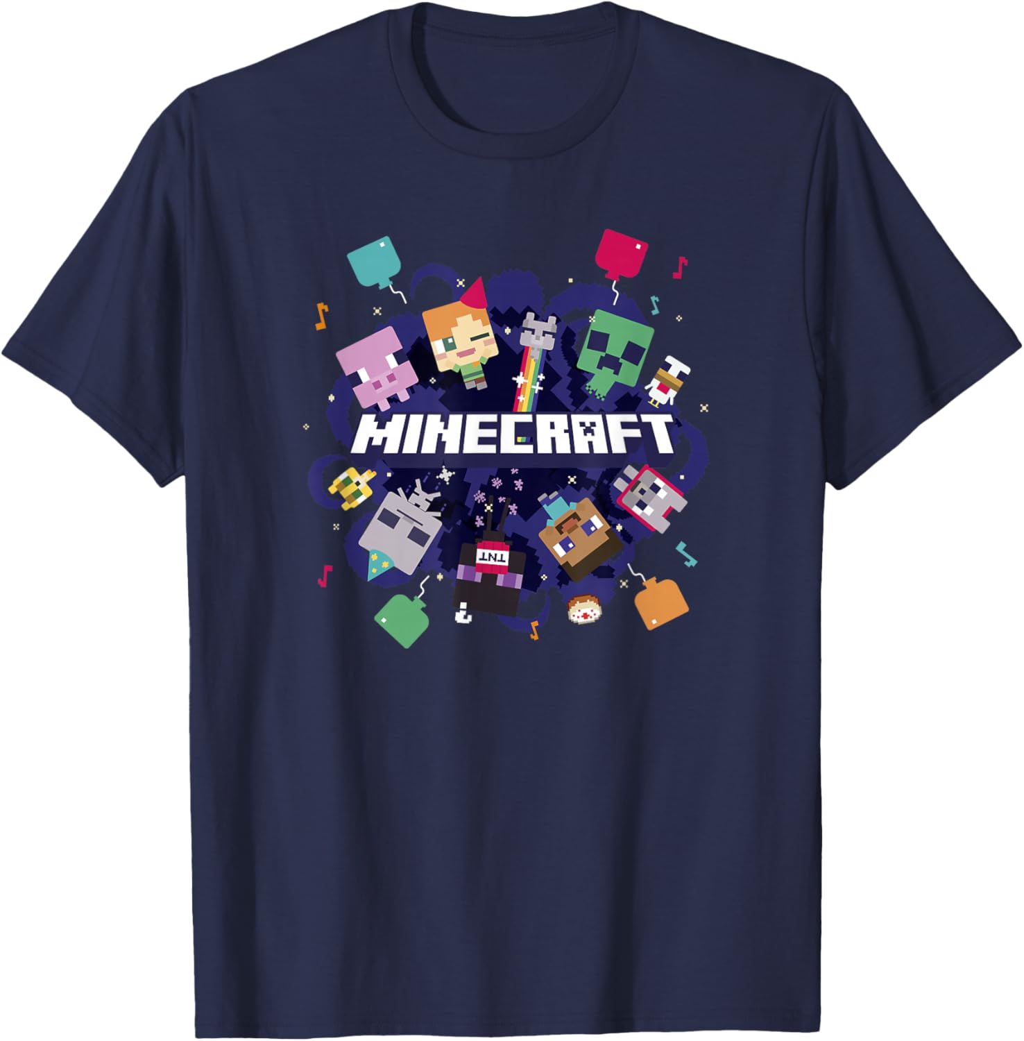 Minecraft Chibi Mobs Party Celebration T-Shirt for Fun Fans - 3