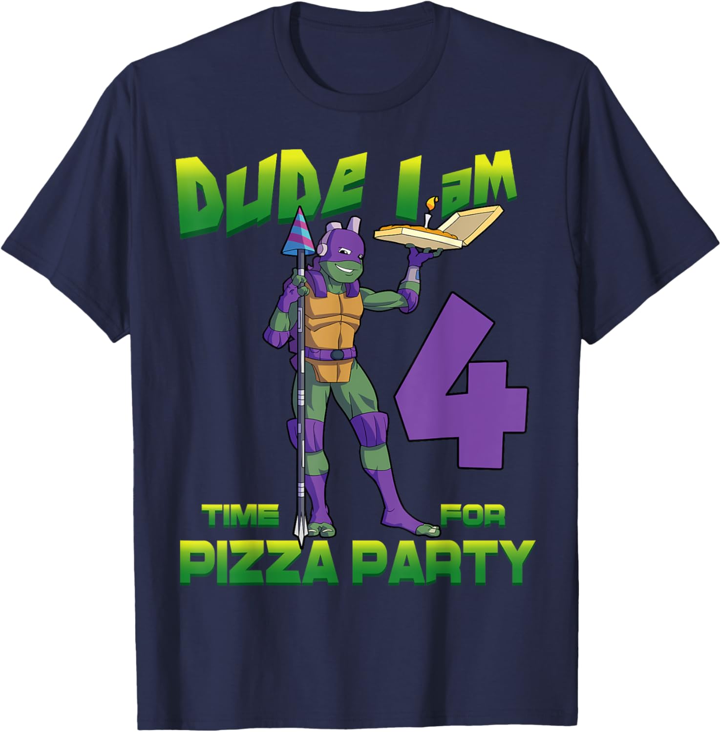 Mademark Teenage Mutant Ninja Turtles Donnie Pizza Birthday T-Shirt 4Y - 9