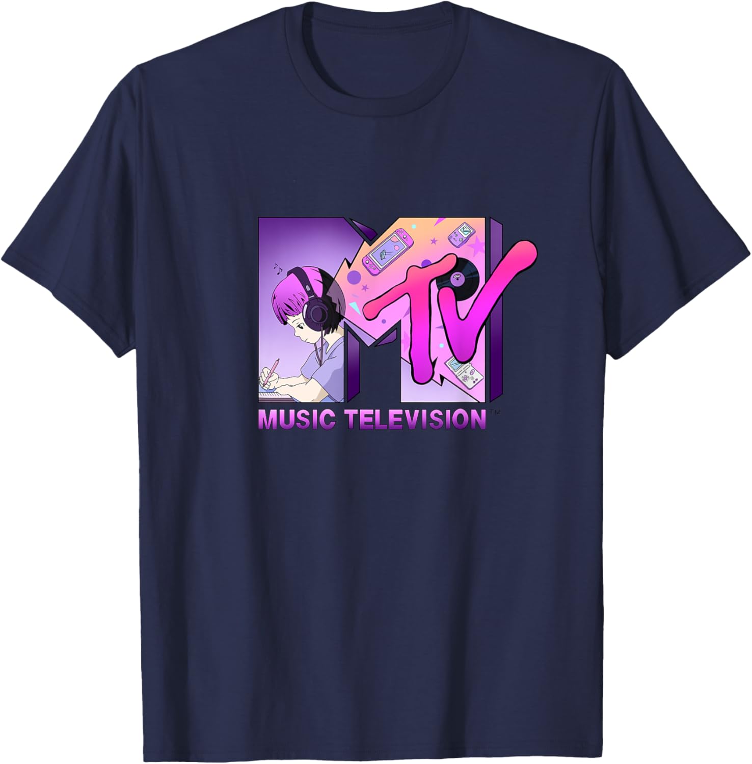 Mademark x MTV Anime Gamer Style T-Shirt with Official MTV Logo - 14
