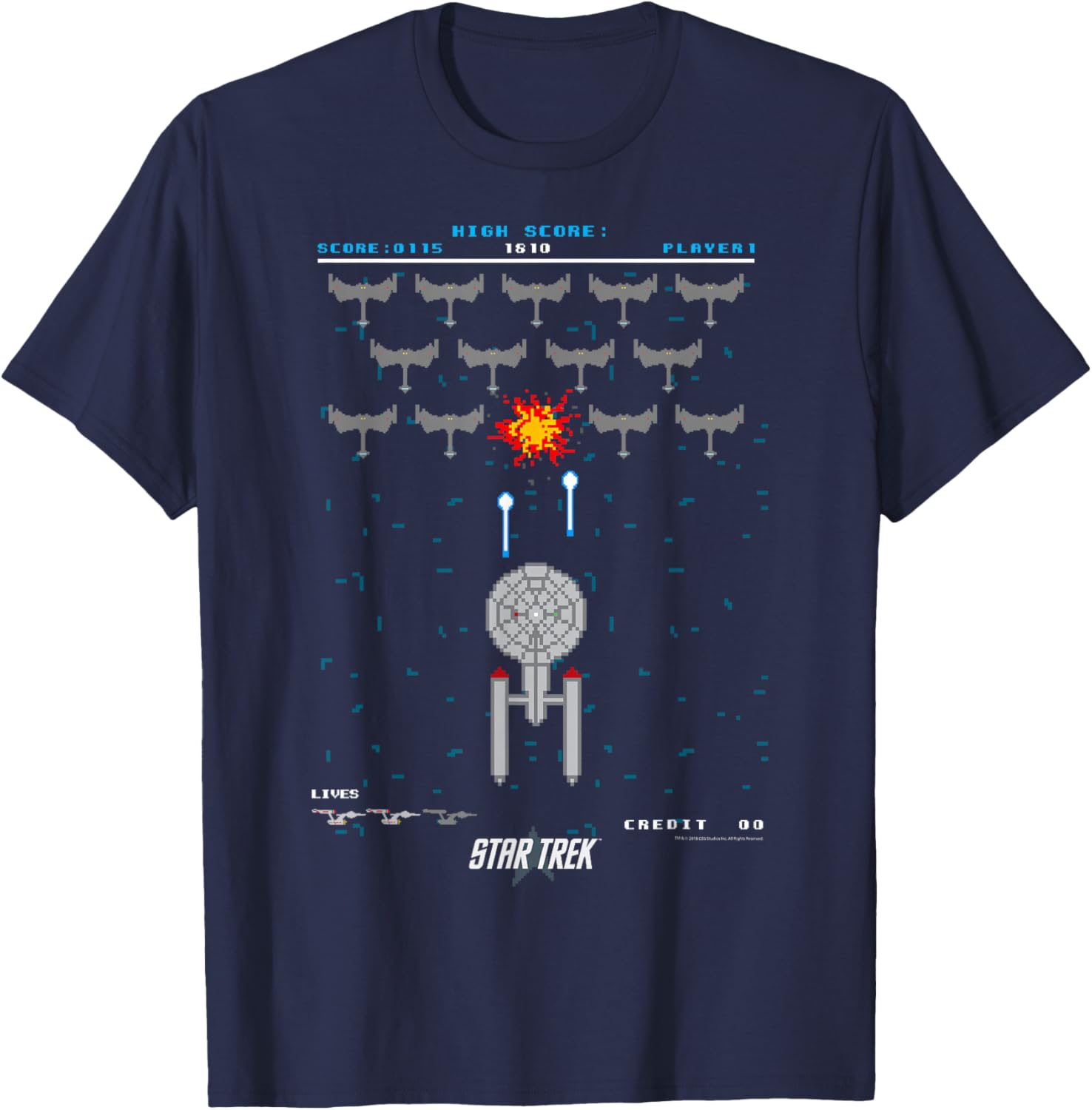 Star Trek Original Series Pixel Space Battle T-Shirt for Fans - 2