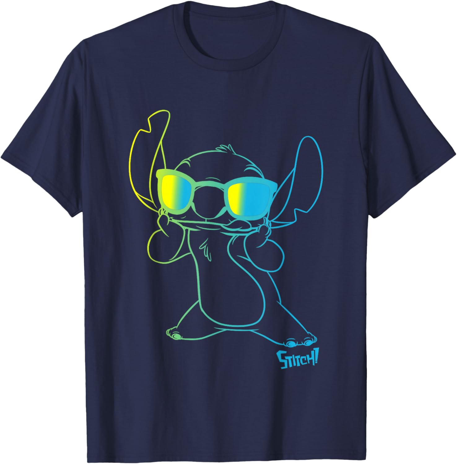 Lilo and Stitch Neon Stitch Chest Portrait T-Shirt for Trendy Fashion - 8