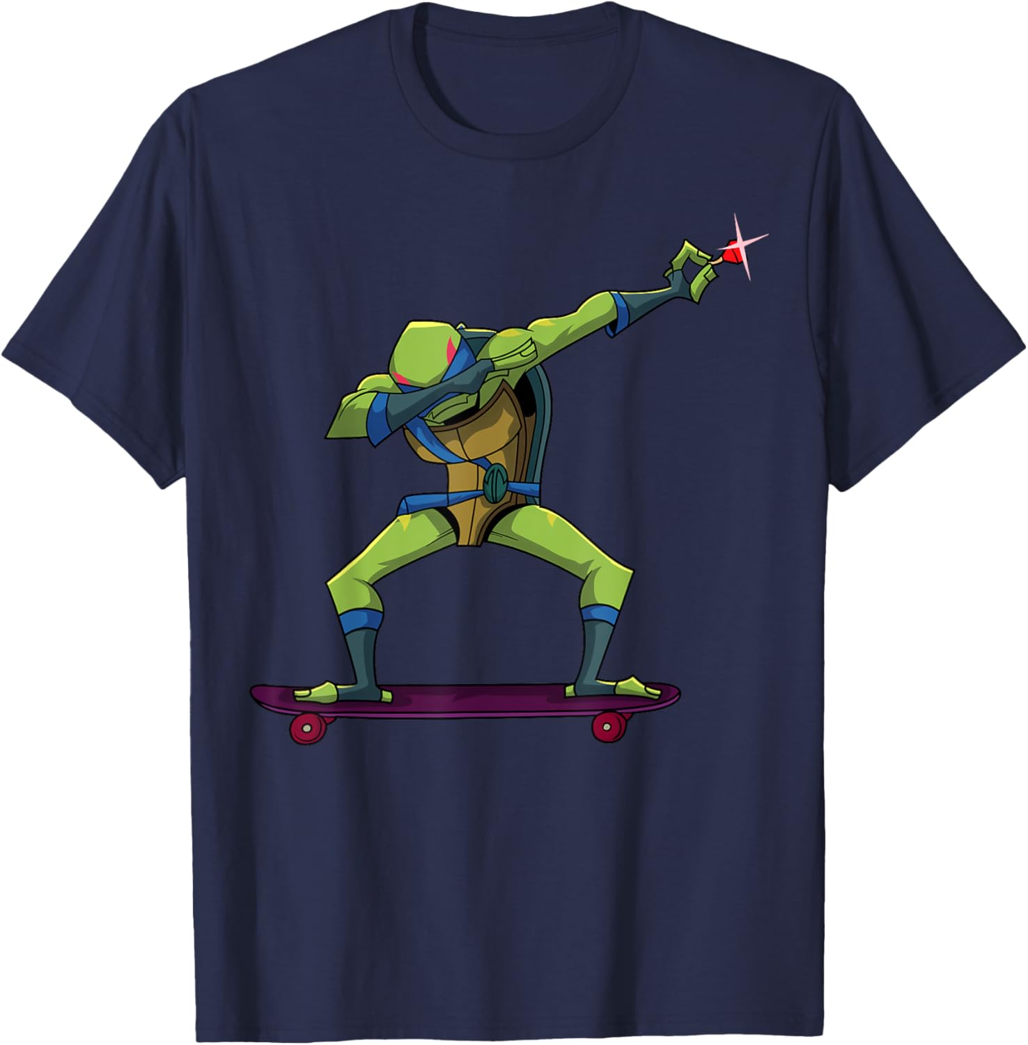 Dabbing Leonardo TMNT Skateboard T-Shirt for Cool Kids and Teens - 5