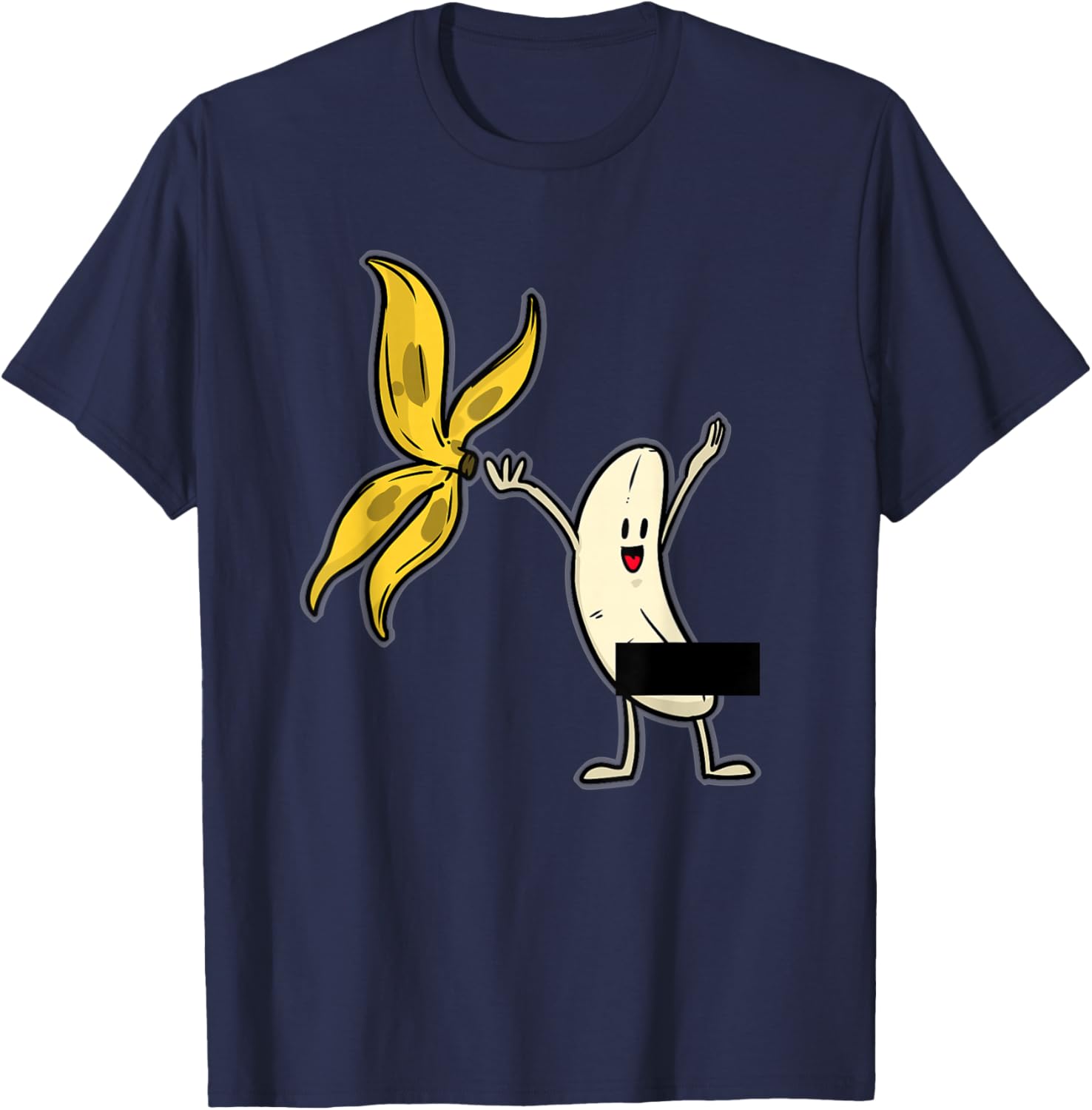 Funny Banana Striptease Censored Adult Tee Shirt for Humor Lovers - 3