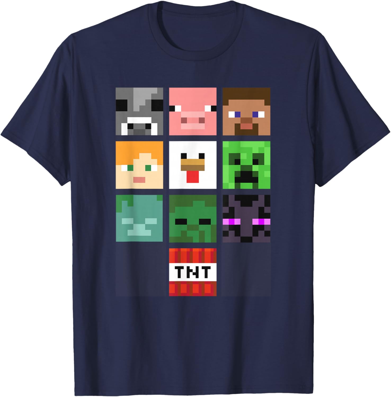 Minecraft Group Shot Faces Collage T-Shirt Fun Gaming Apparel - 2