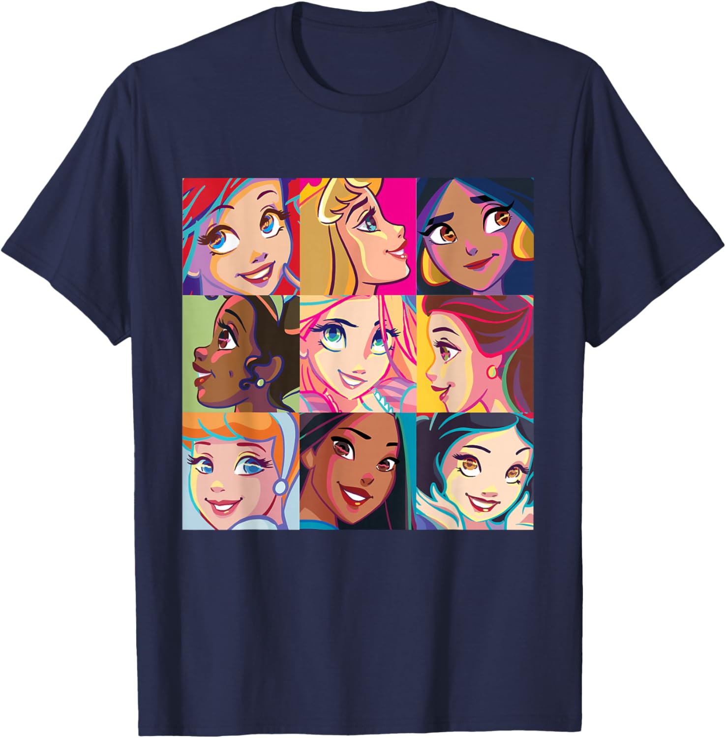 Disney Princess Pop Art Grid T-Shirt for Fun Fashion Lovers - 8