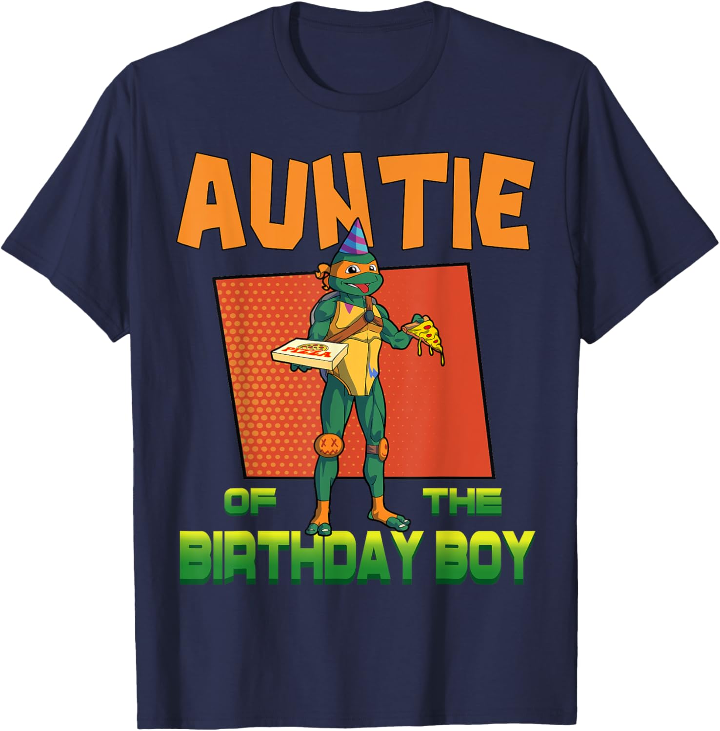 Mademark Teenage Mutant Ninja Turtles Mikey Pizza Party T-Shirt for Aunties - 6