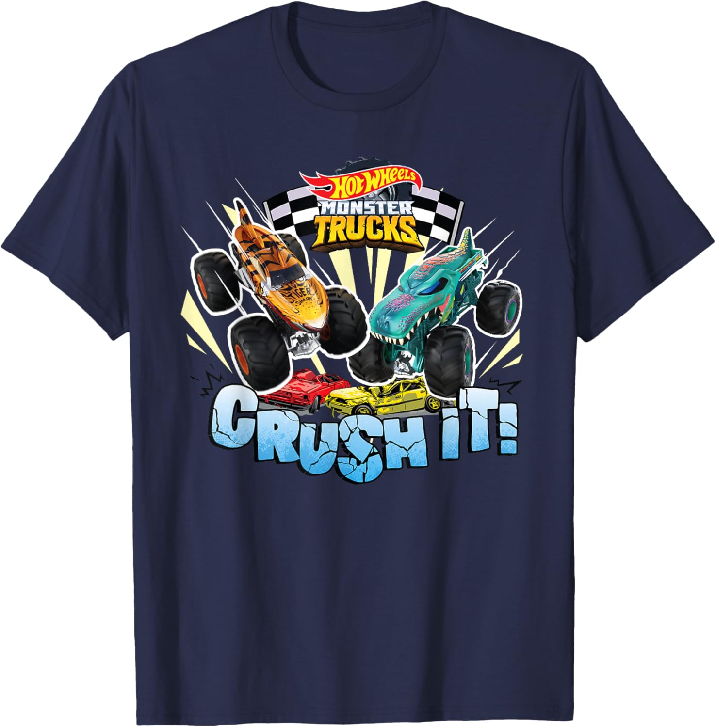 Hot Wheels Monster Trucks Crush It T-Shirt for Kids Fun and Style - 4