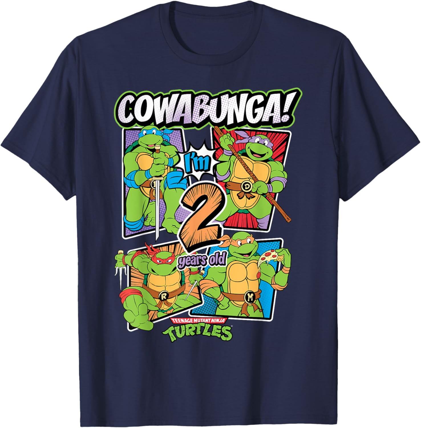Cowabunga I'm 2 Years Old TMNT T-Shirt for Kids - Fun Birthday Apparel - 19