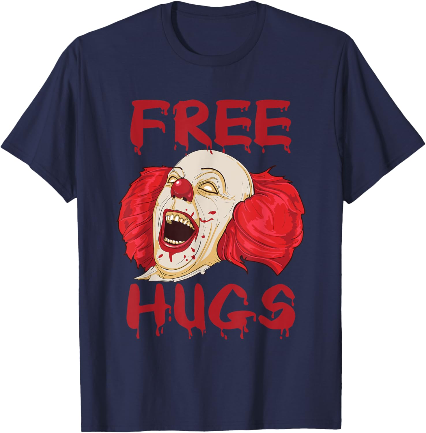 Free Hugs Halloween Scary Clown T-Shirt Gift for Horror Fans - 16