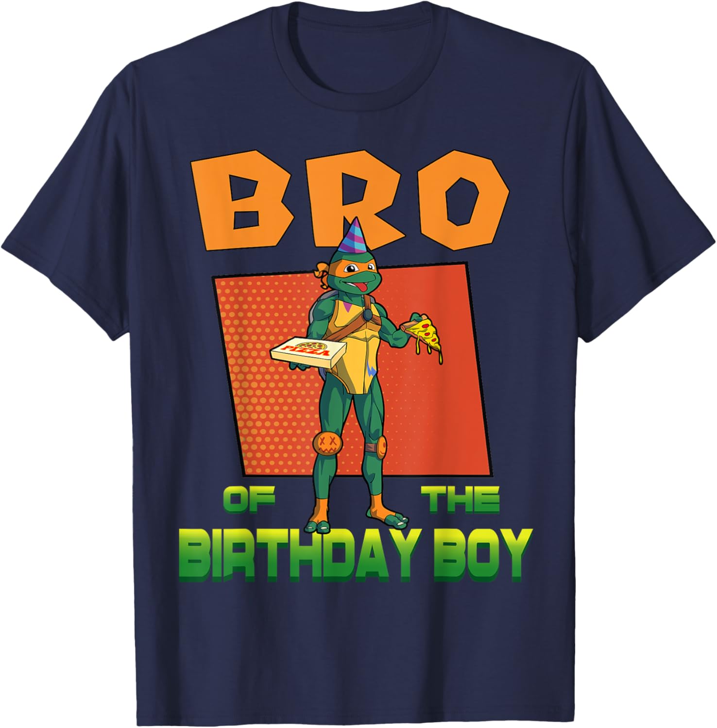 Mademark TMNT Mikey Birthday Boy Pizza Party T-Shirt for Kids - 18