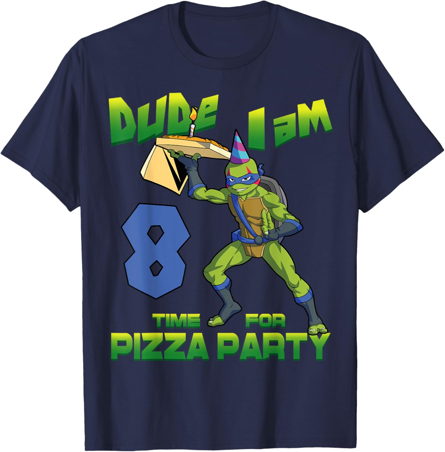 Mademark TMNT Leo Pizza Birthday T-Shirt for 8 Year Old Boys Fun Gift - 15