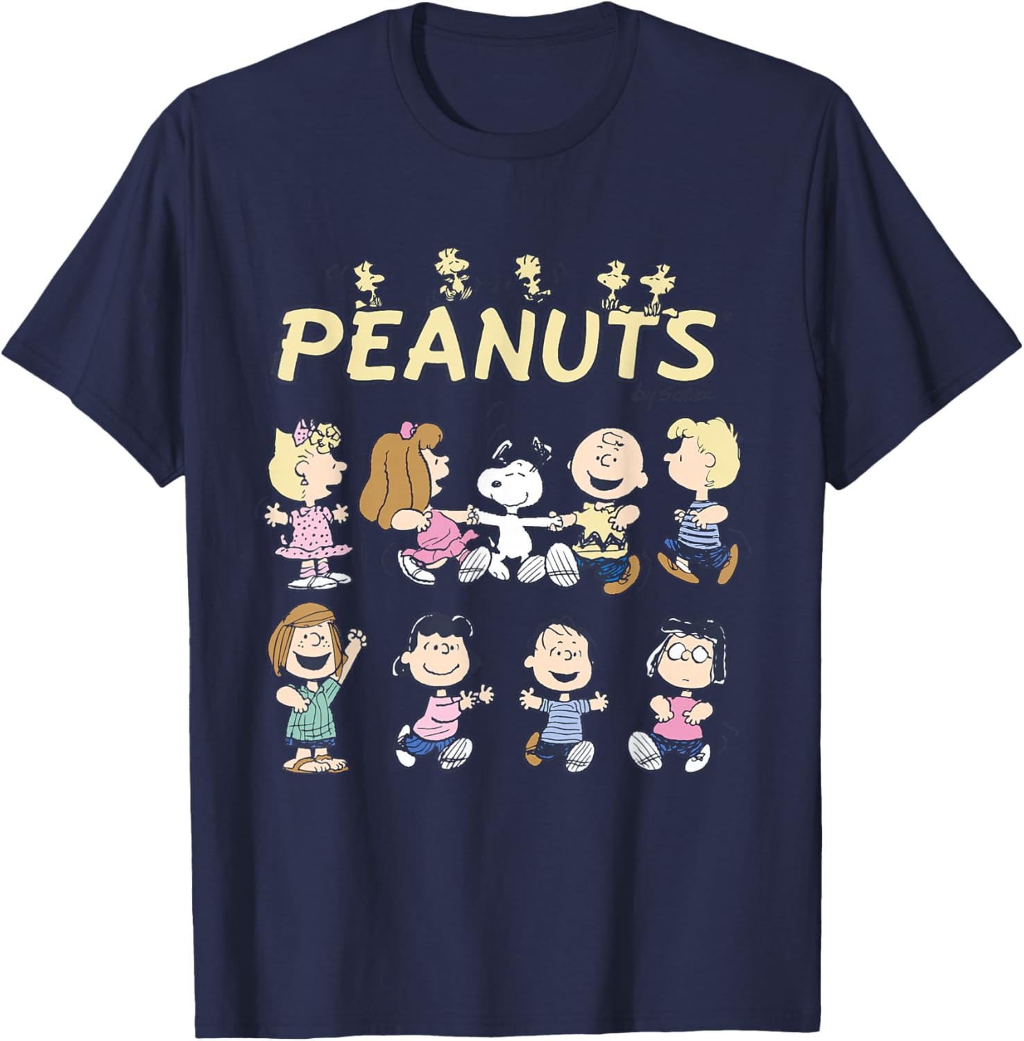 Peanuts Snoopy and Friends Dancing Short Sleeve T-Shirt for Fun Style - 9