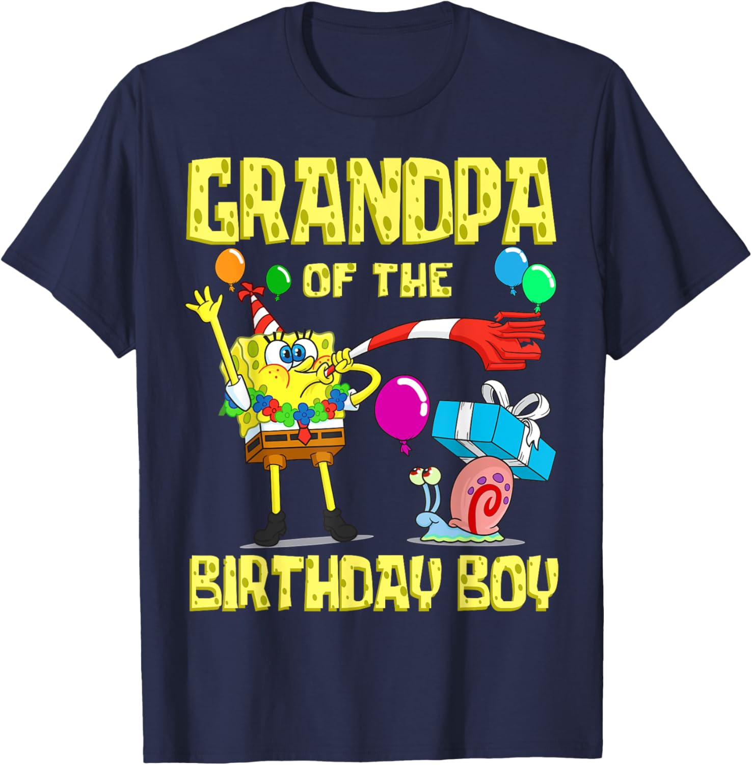 SpongeBob Grandpa of the Birthday Boy Theme Party T-Shirt for Kids - 10