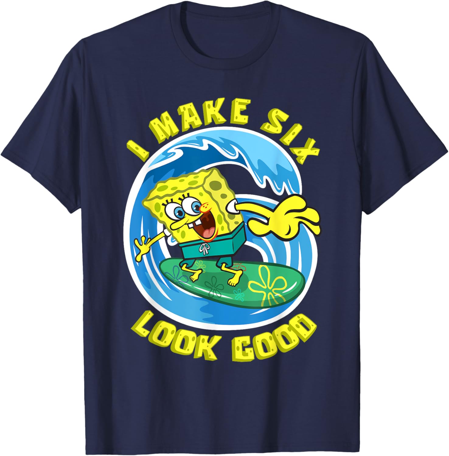 Mademark SpongeBob SquarePants 6th Birthday T-Shirt for Kids Fun Gift - 12