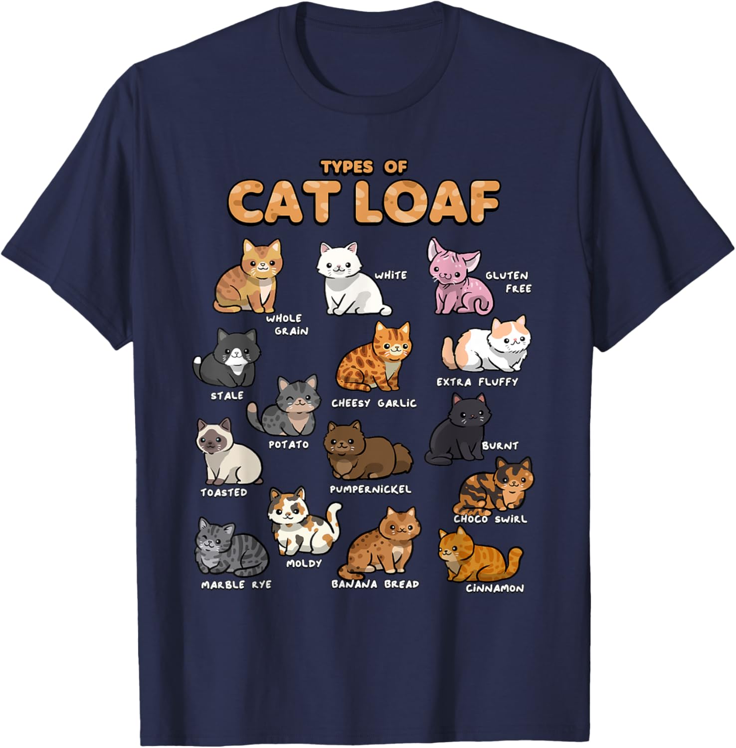 Cute Cat Loaf Kawaii Kitten T-Shirt for Cat Lovers Men Women Kids - 23