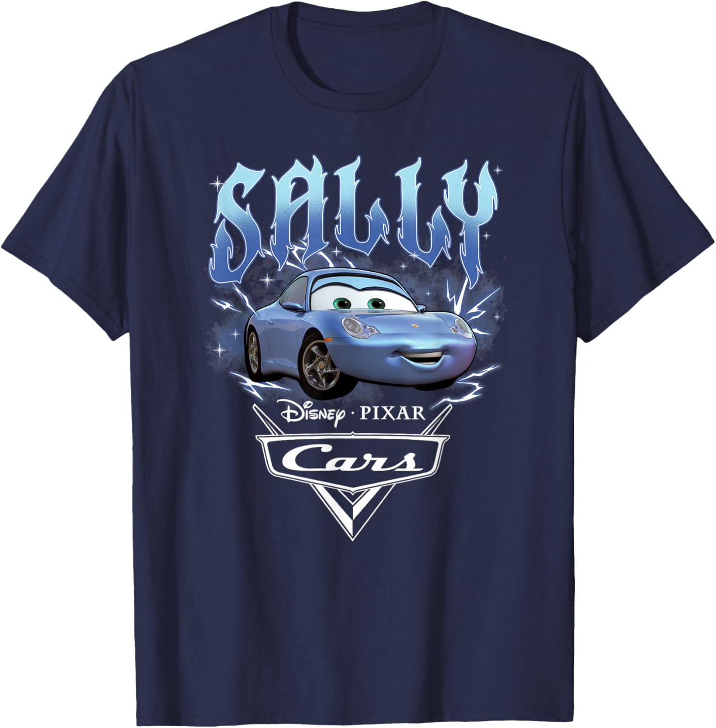 Disney Pixar Cars Sally Racer Distressed Portrait T-Shirt for Fans - 3