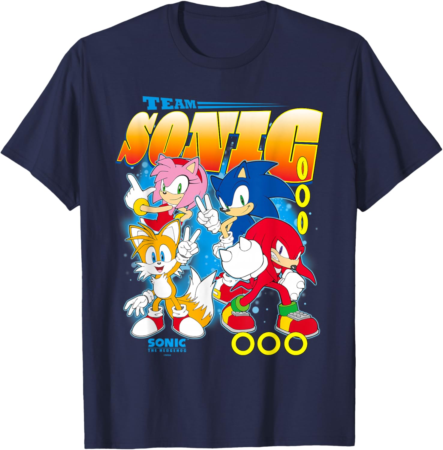 Sonic The Hedgehog Team T-Shirt Featuring Amy, Tails, and Knuckles - 4