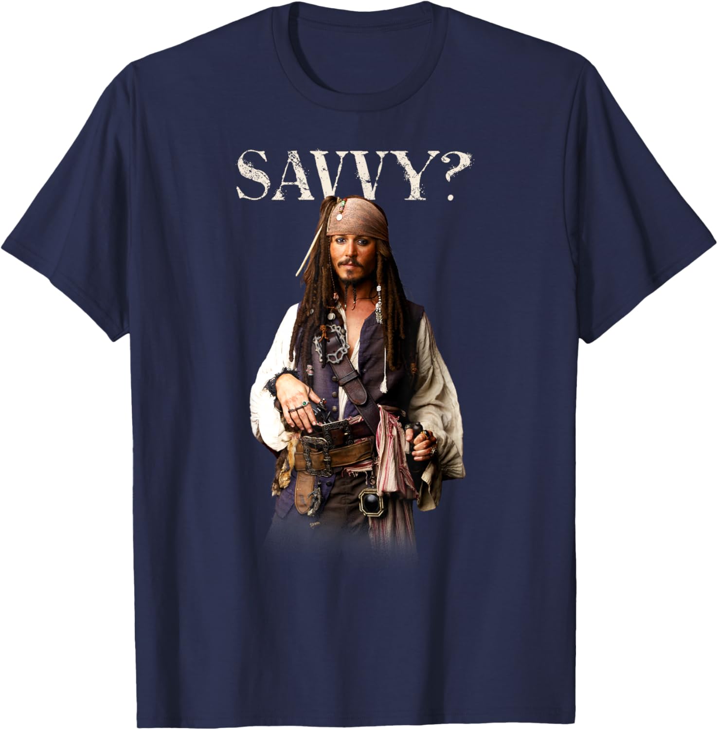 Disney Pirates of the Caribbean Captain Jack Sparrow T-Shirt for Fans - 3