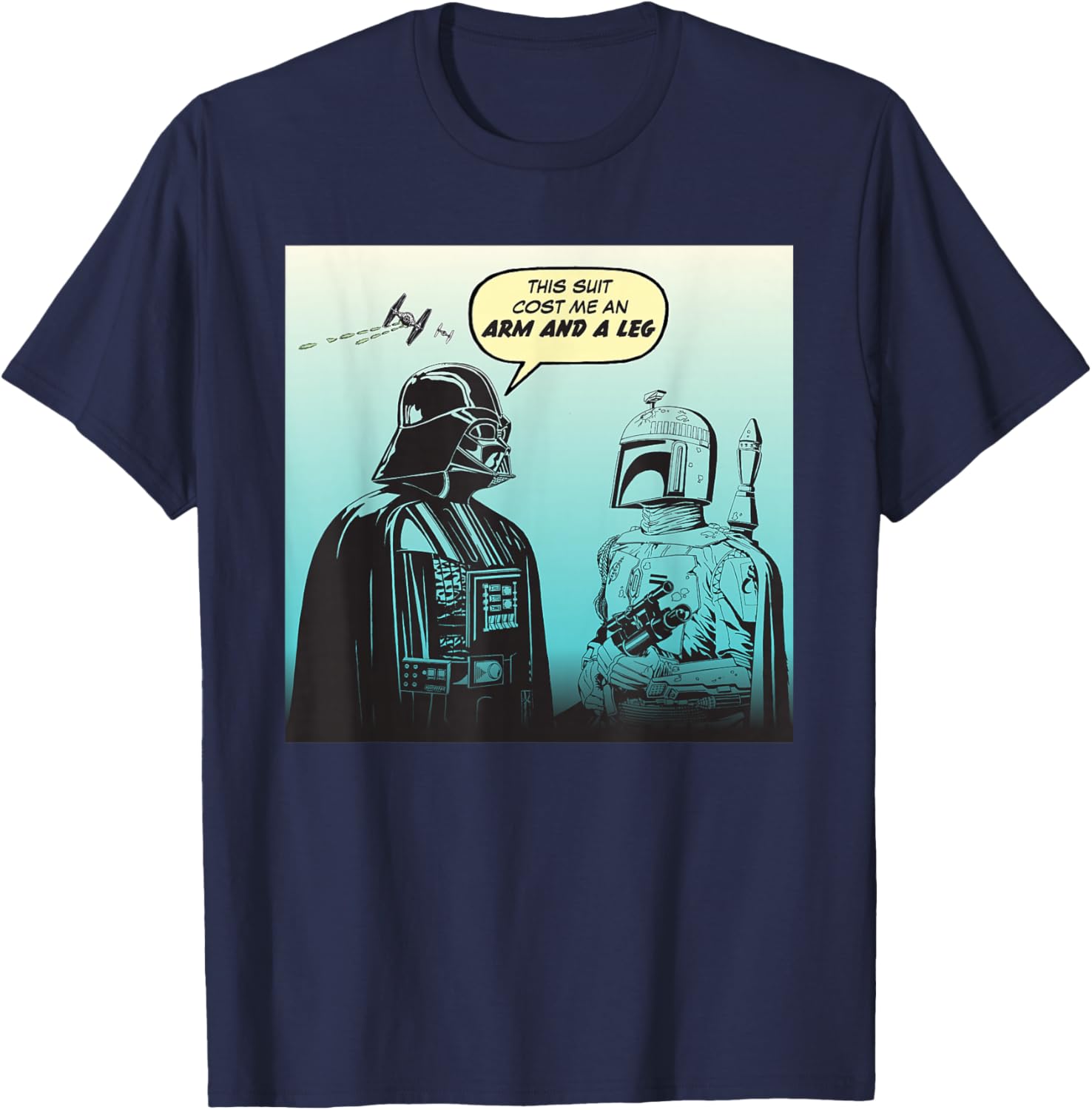 Star Wars Funny Darth Vader and Boba Fett Comic T-Shirt for Fans - 11