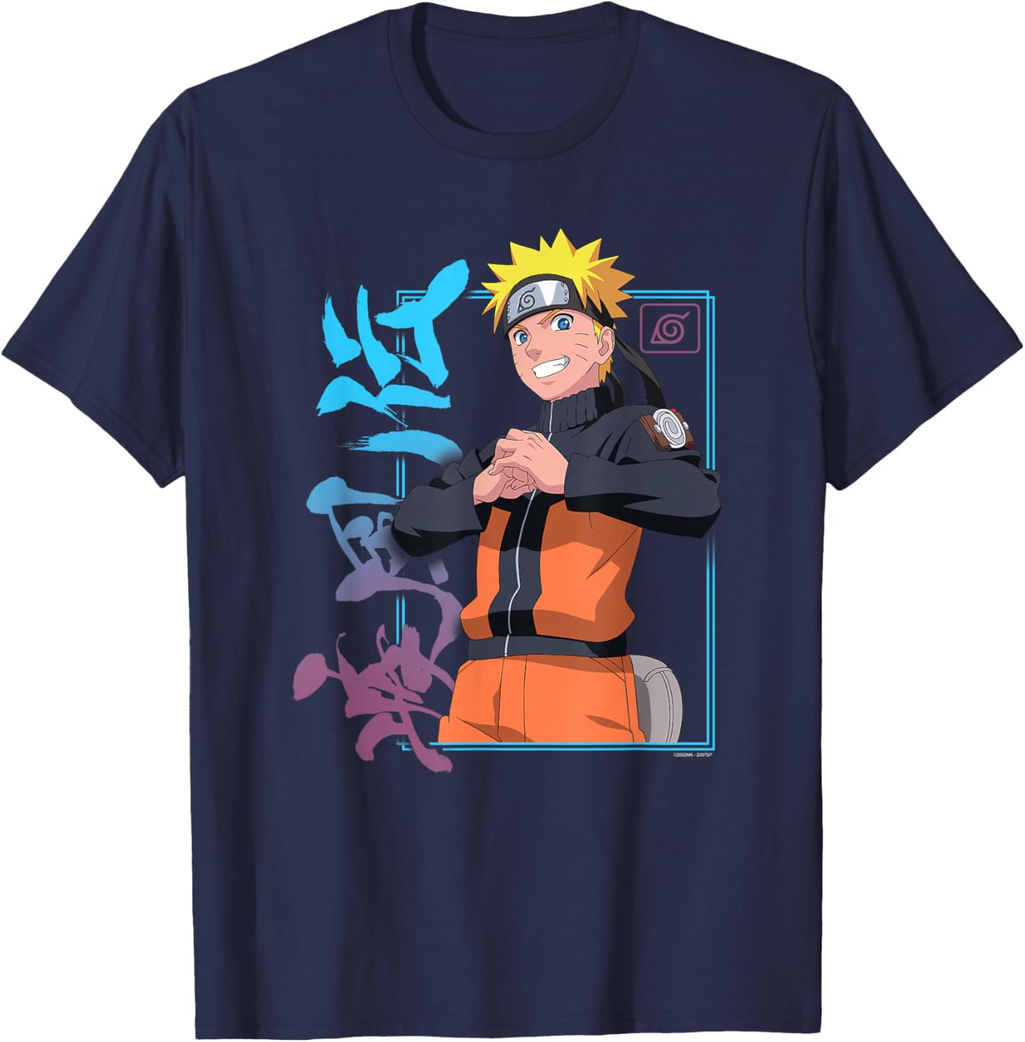 Naruto Shippuden Kanji Frame T-Shirt for Anime Fans - Stylish Apparel - 5