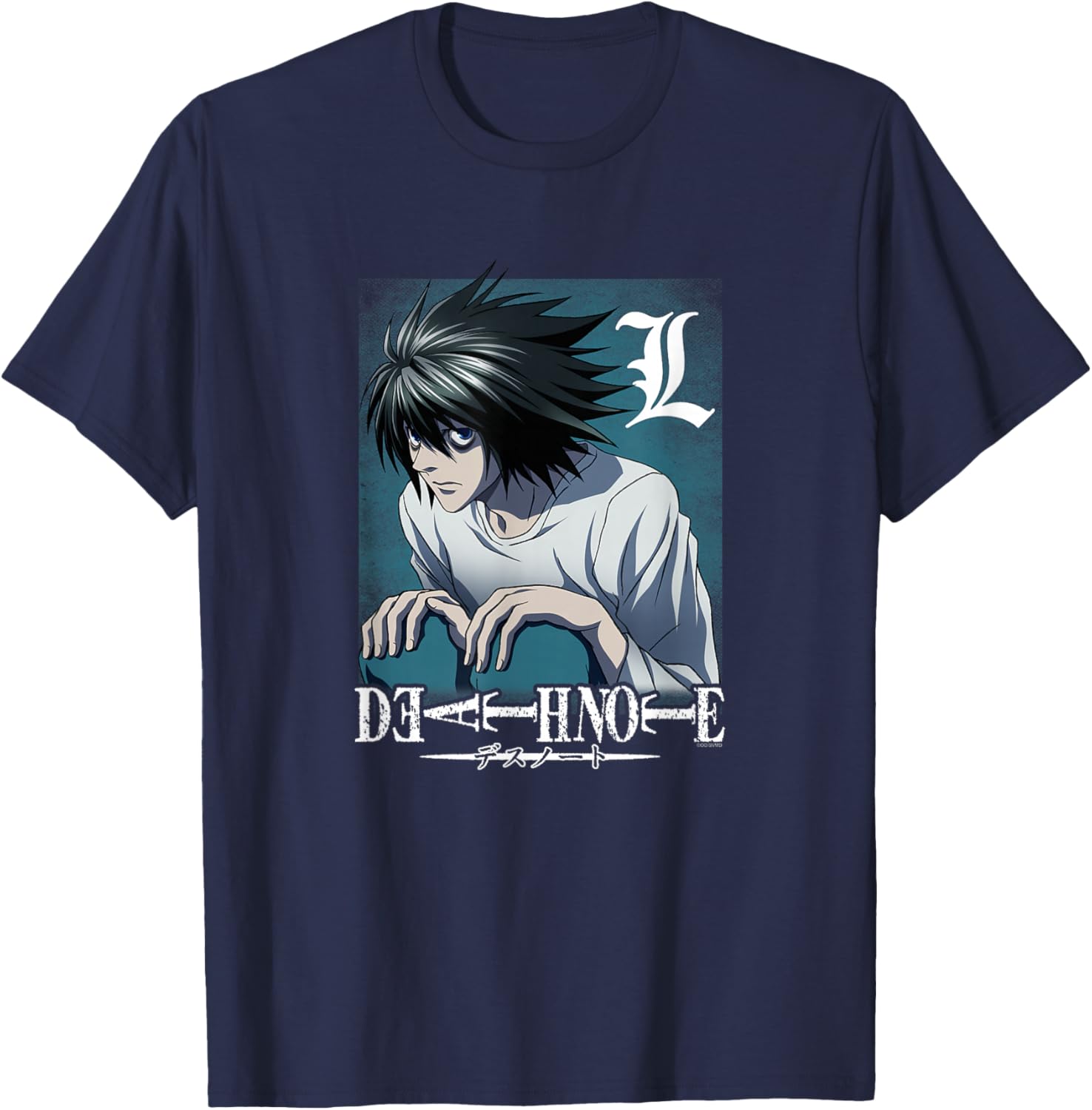 Death Note L Crouching Logo Anime T-Shirt for Fans of Manga and Anime - 3