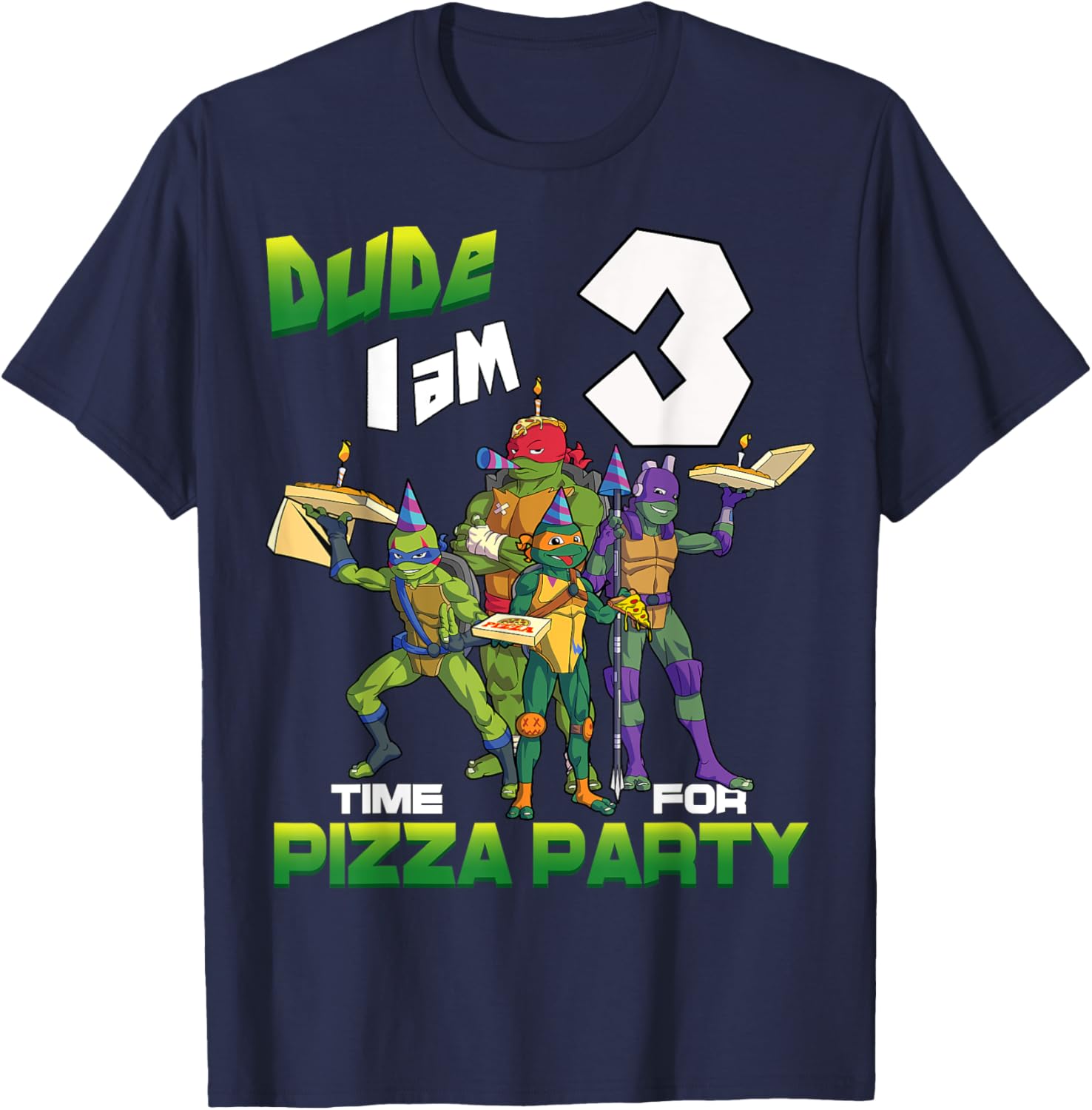 Mademark TMNT 3rd Birthday T-Shirt for Boys - Turtles Pizza Party Fun - 17