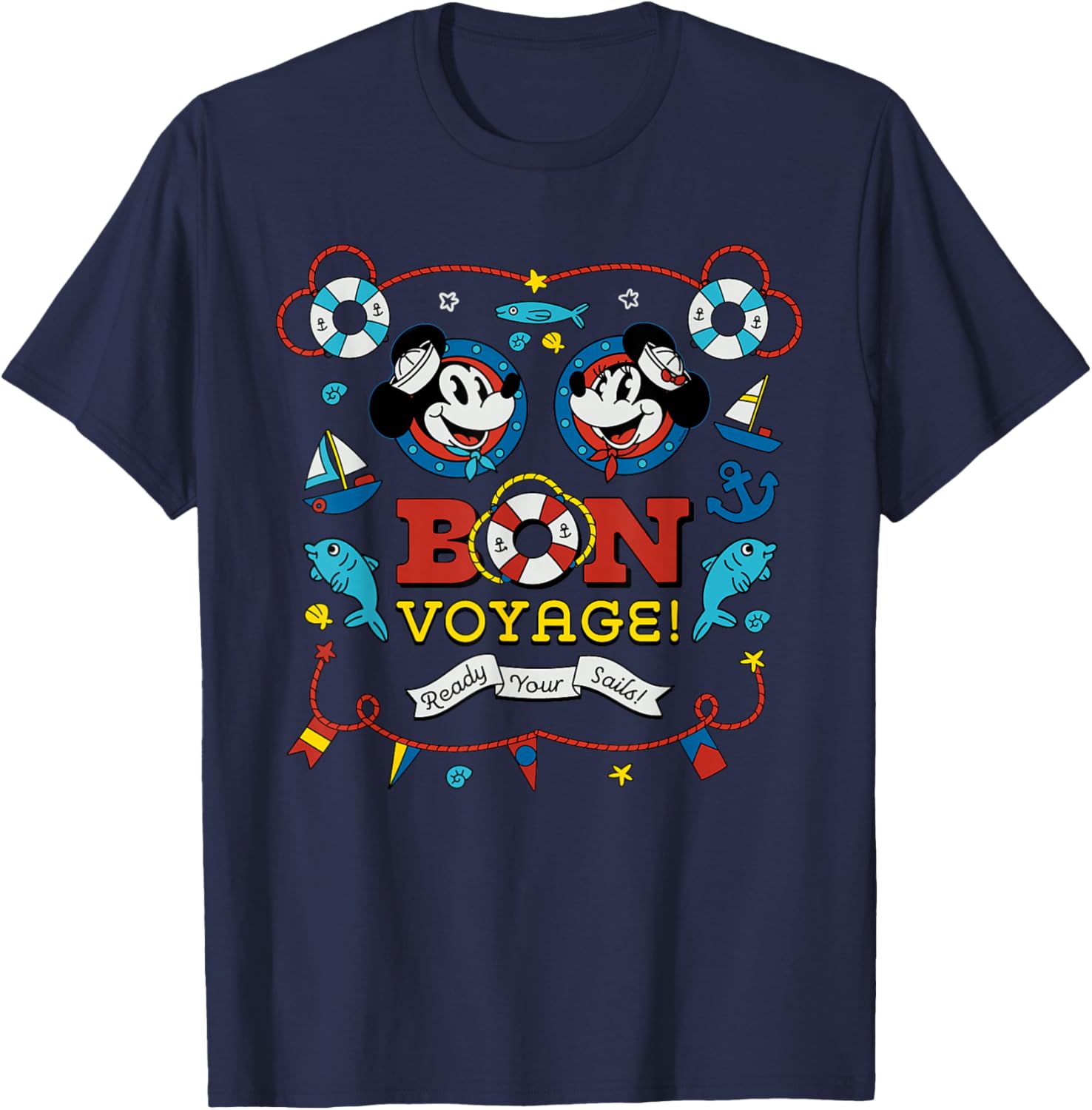 Disney Cruise Mickey and Minnie Mouse Bon Voyage Vacation T-Shirt - 25