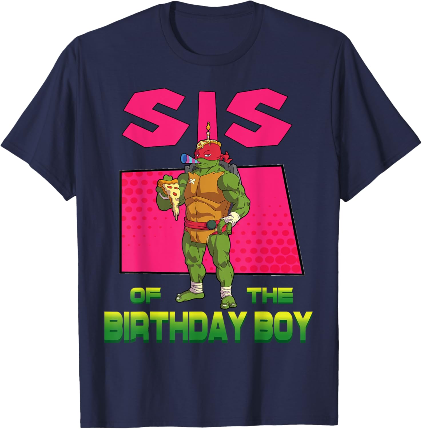 Mademark TMNT Raph Sister Pizza Party T-Shirt for Birthday Fun - 15
