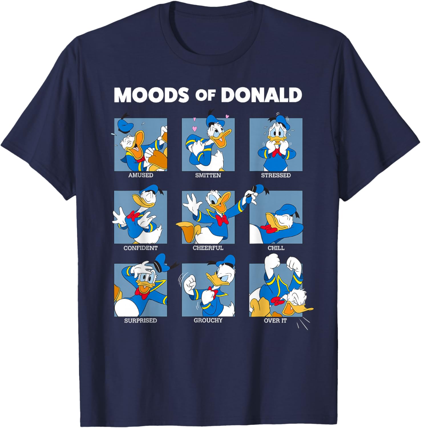Mickey Mouse Donald Duck Mood Short Sleeve T-Shirt for Kids and Adults - 9
