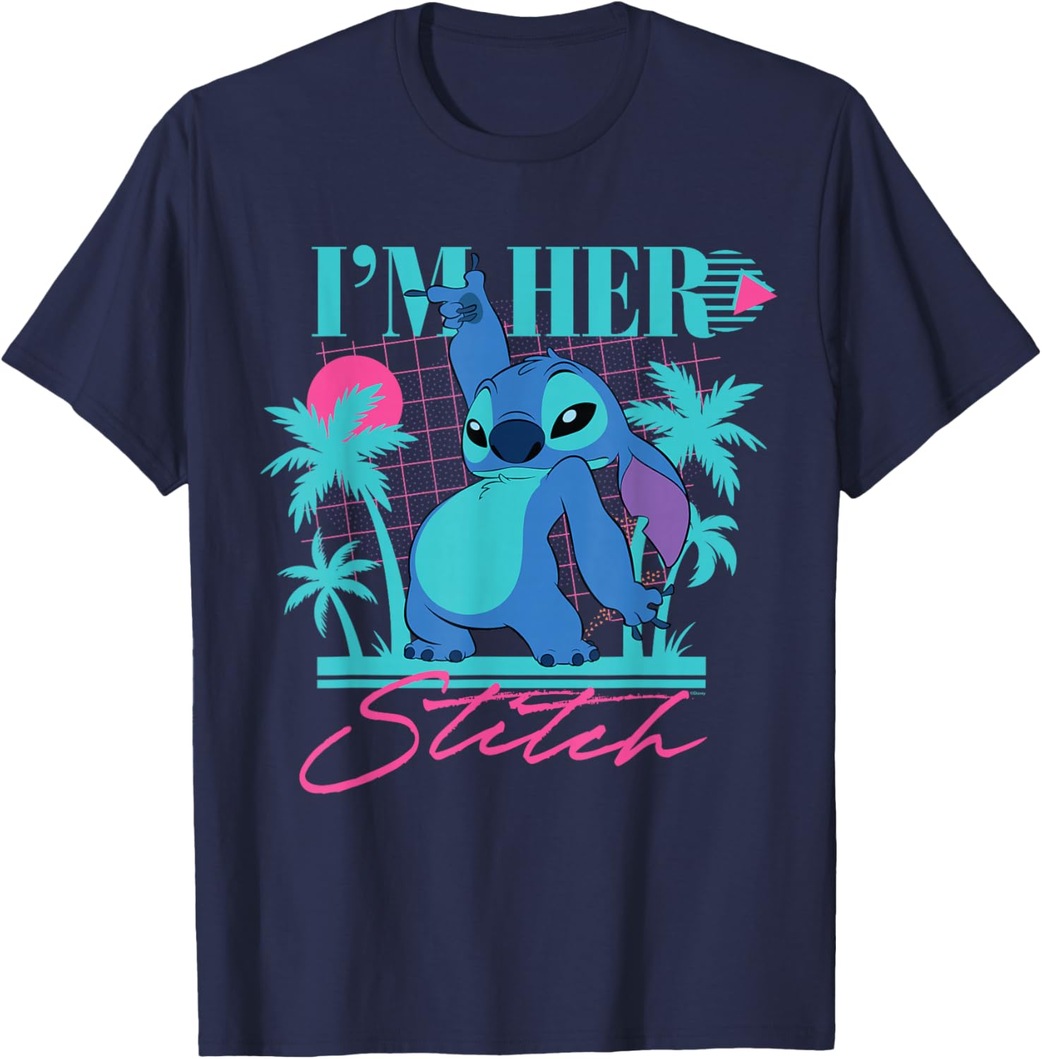 Disney Stitch Retro 90s Couples Matching I'm Her Stitch T-Shirt for Fun Love - 20