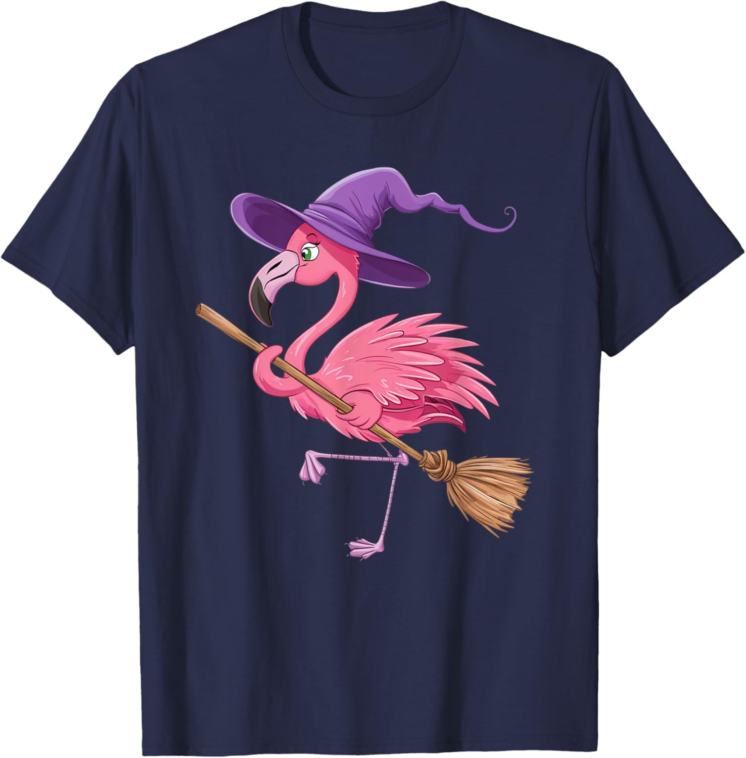 Halloween Flamingo Witch Hat T-Shirt for Men, Women, and Kids - 5