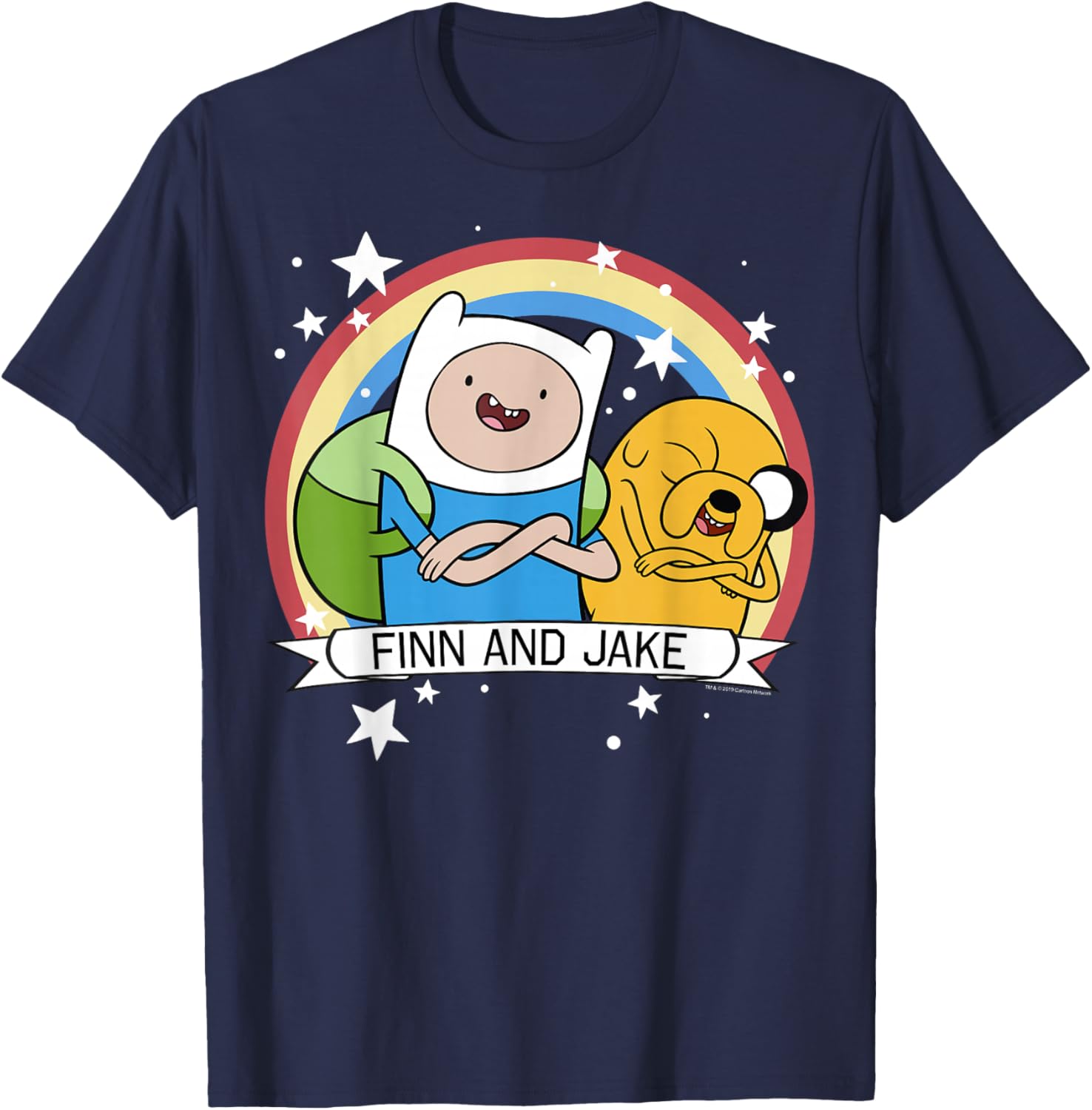 Adventure Time Finn and Jake Rainbow Stars T-Shirt for Fans - 6