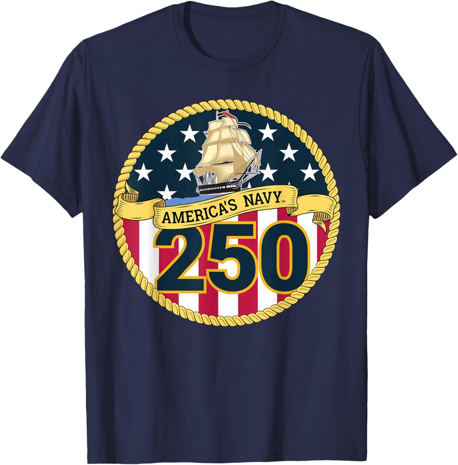Official US Navy 250th Anniversary T-Shirt for Veterans and Fans - 1
